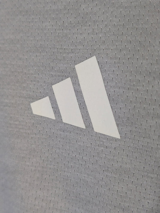 Adidas Own The Run 3-Stripes Tee - Men's Grey Running Shirt Size S - Image 2
