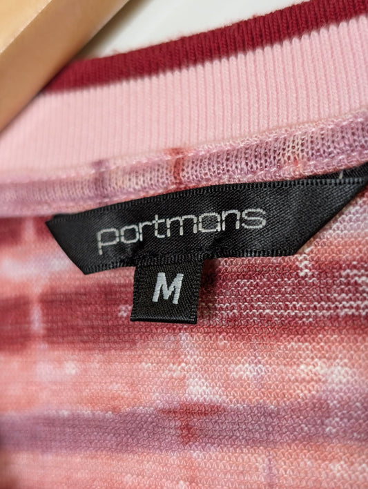 Portmans Women's Linen Striped Tie-Dye Crewneck T-Shirt - Size M - Image 2