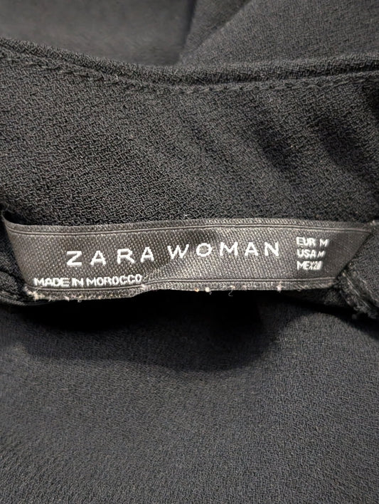 Zara Black Sleeveless Choker Neck Mini Dress - Size M - Image 2