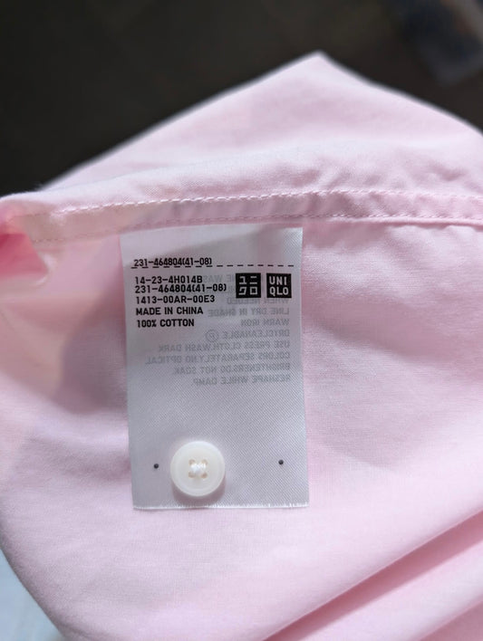 Uniqlo Women's Fine Broadcloth Long Sleeve Shirt - Pink Size M - Image 2