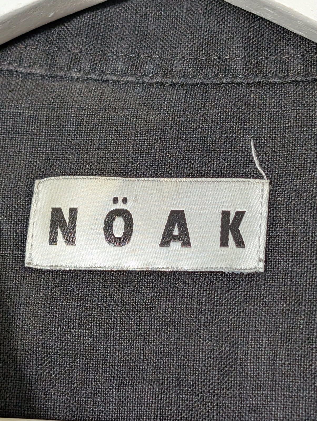 Noak London Quarter-Zip Linen Shirt Black Men's Long Sleeve - Image 4