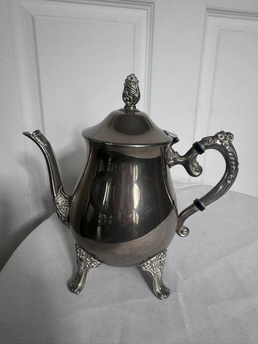 Vintage Silver Plated Teapot With Ornate Feet And Finial - Image 2