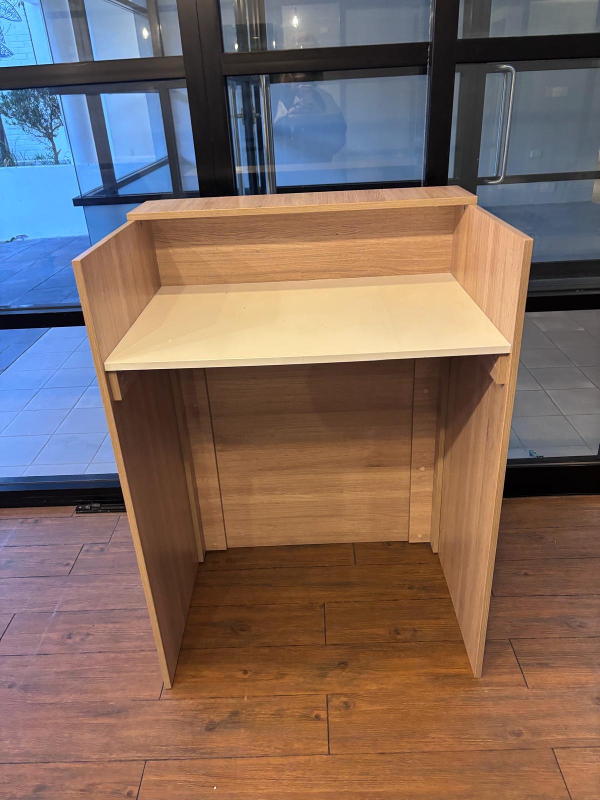 Modern Oak Reception Desk - Compact Retail POS Counter - Image 4