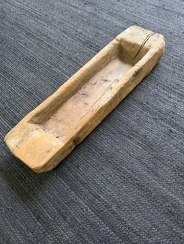 Antique Hand-Carved Teak Dough Bowl Rustic Decorative Platter 100cm - Image 3
