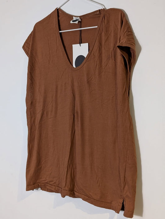 Baserange Omo Long Sleeve Tee - Organic Cotton Brown Size XS - Image 2