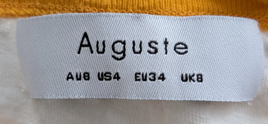 Auguste White Ringer T-Shirt with Mustard Yellow Trim - Image 2