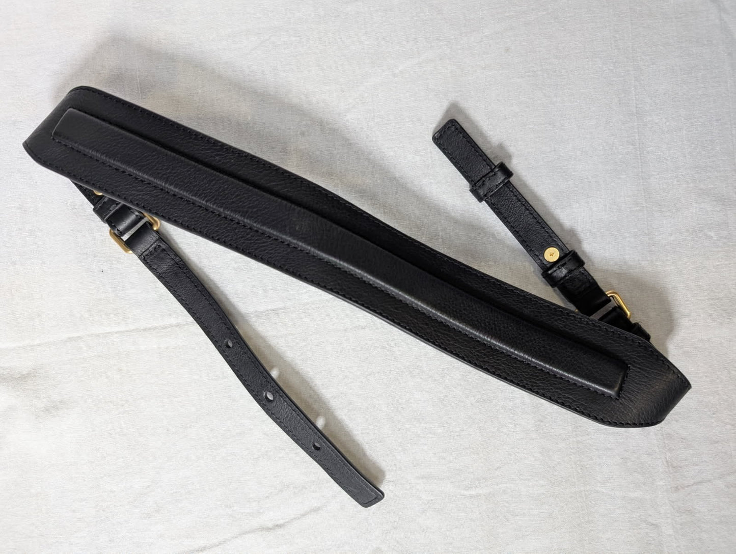 Ginger & Smart Black Leather Waist Belt - Gold Hardware Size S - Image 5
