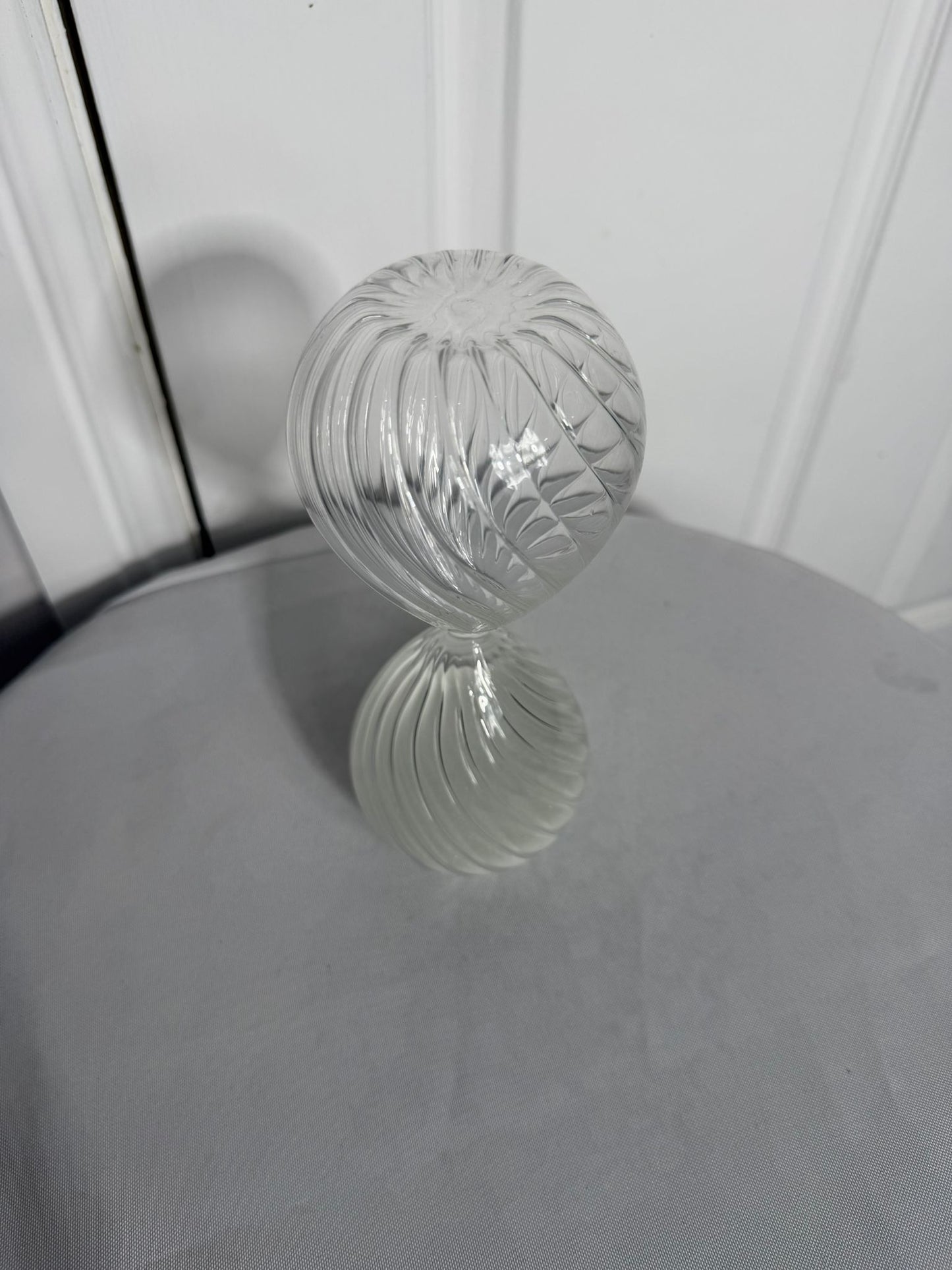 Hand Blown Glass Hourglass - Decorative Twisted Swirl with White Sand - Image 6
