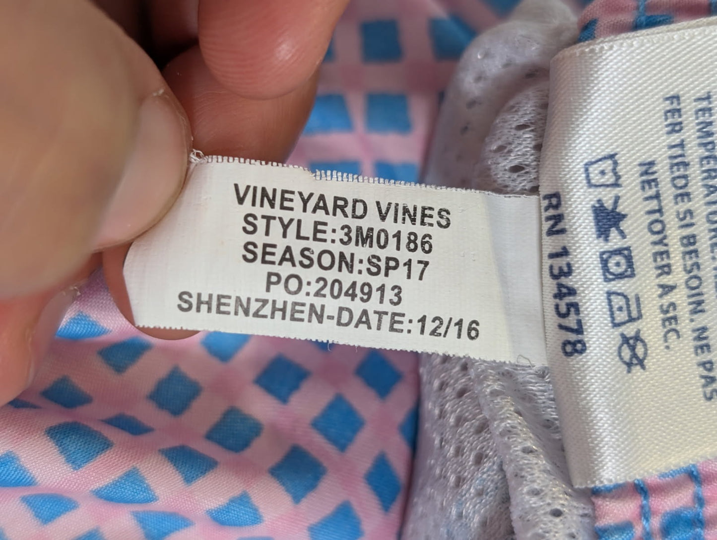 Vineyard Vines Men's Chappy Swim Trunks - Pink and Blue Grid Print - Image 8