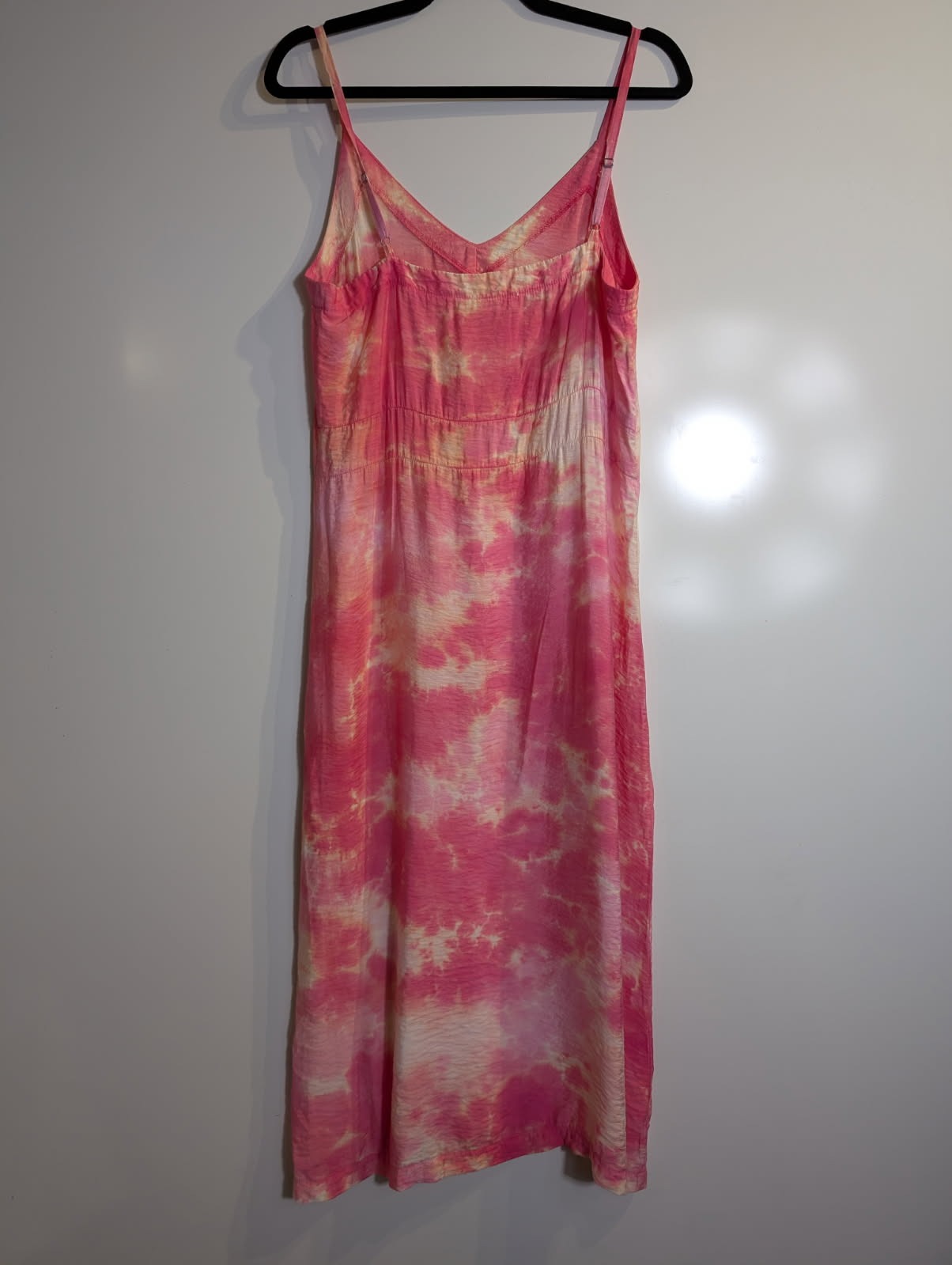 LACAUSA Tie-Dye Spaghetti Strap Midi Dress Pink and Yellow Size XS - Image 6