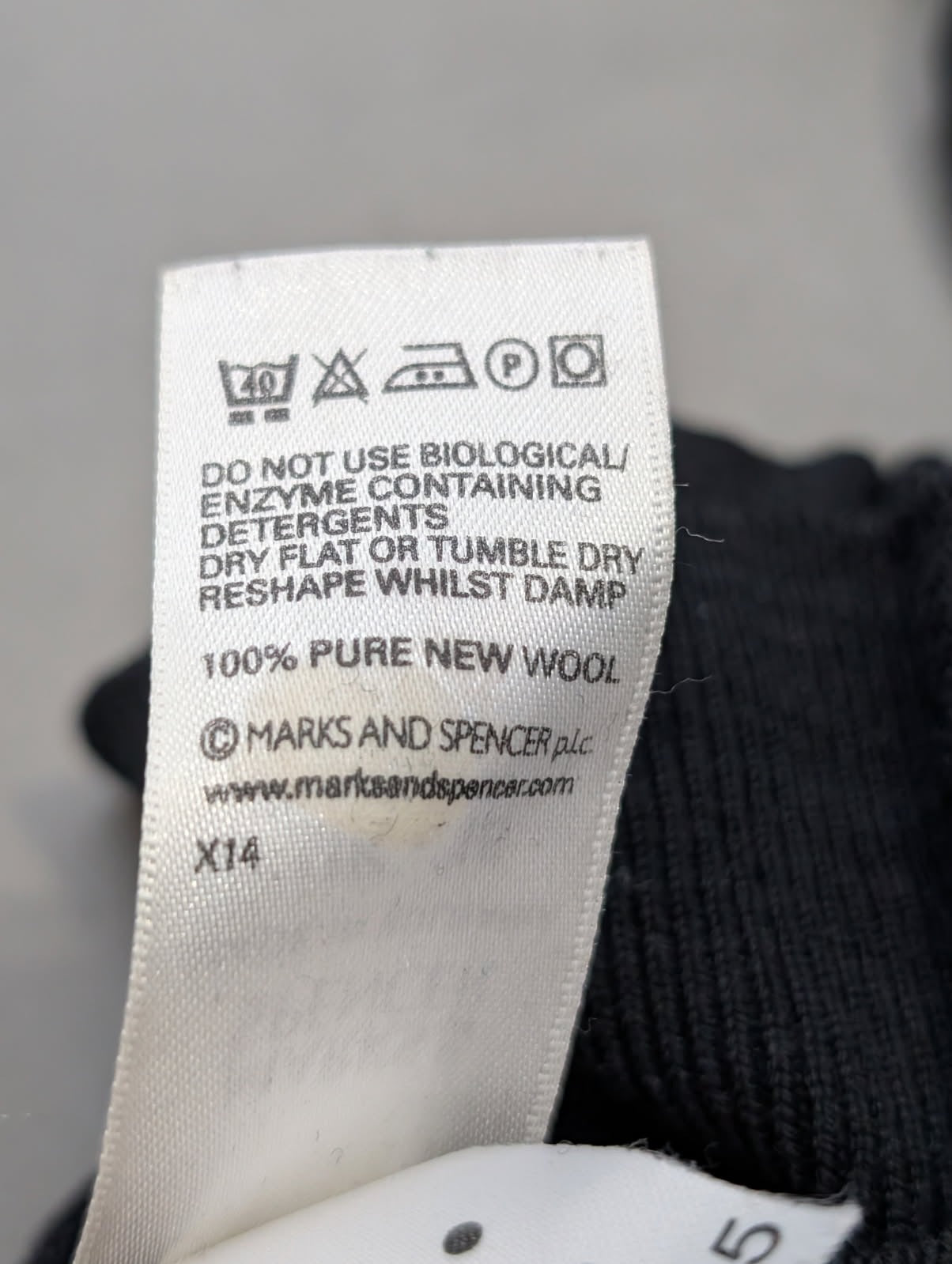 Marks & Spencer Pure New Wool Black Turtleneck Sweater - UK 16 - Image 6