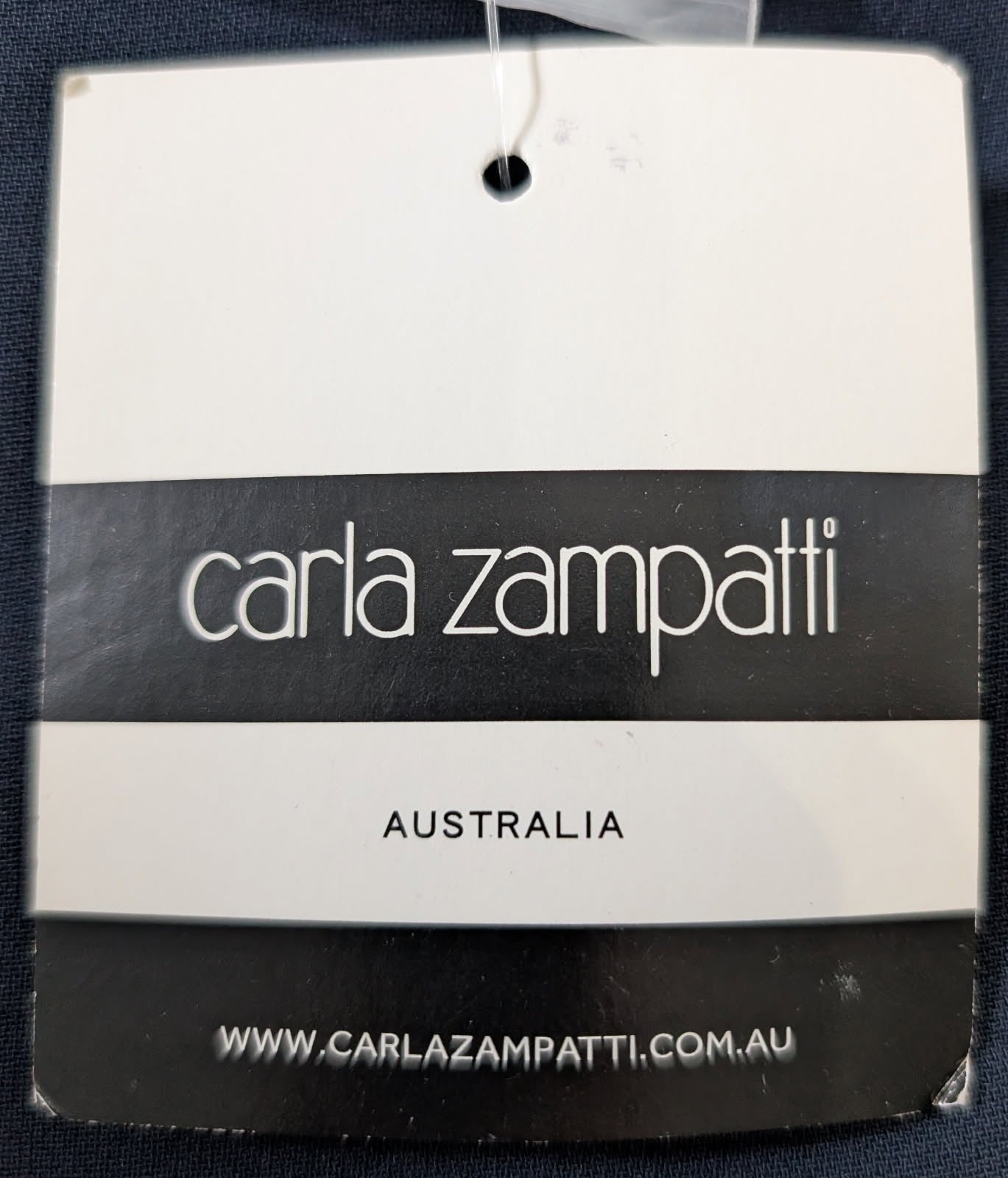 Carla Zampatti Lapis Georgette Ethereal Tux Top - Navy Size 12 - Image 6