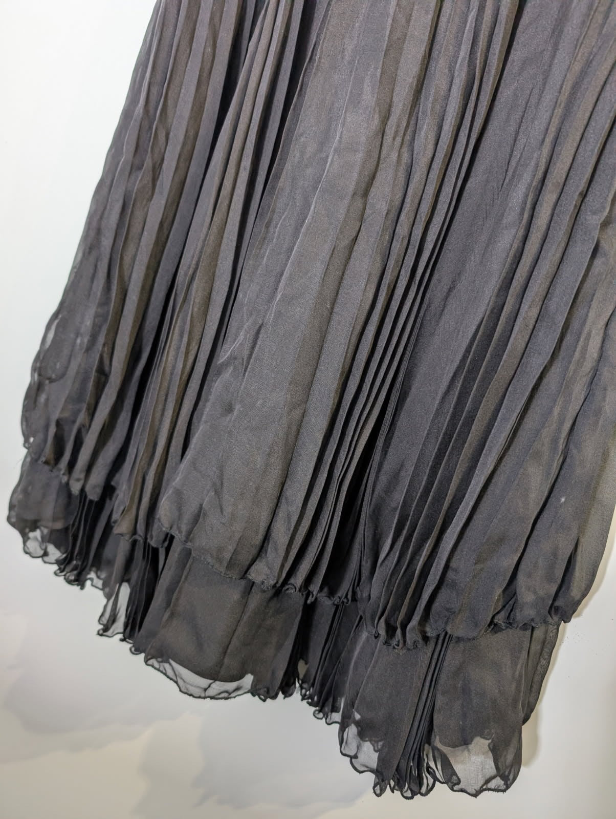 Arthur Galan AG Black Silk Pleated Sleeveless Dress - Size 8 - Image 6