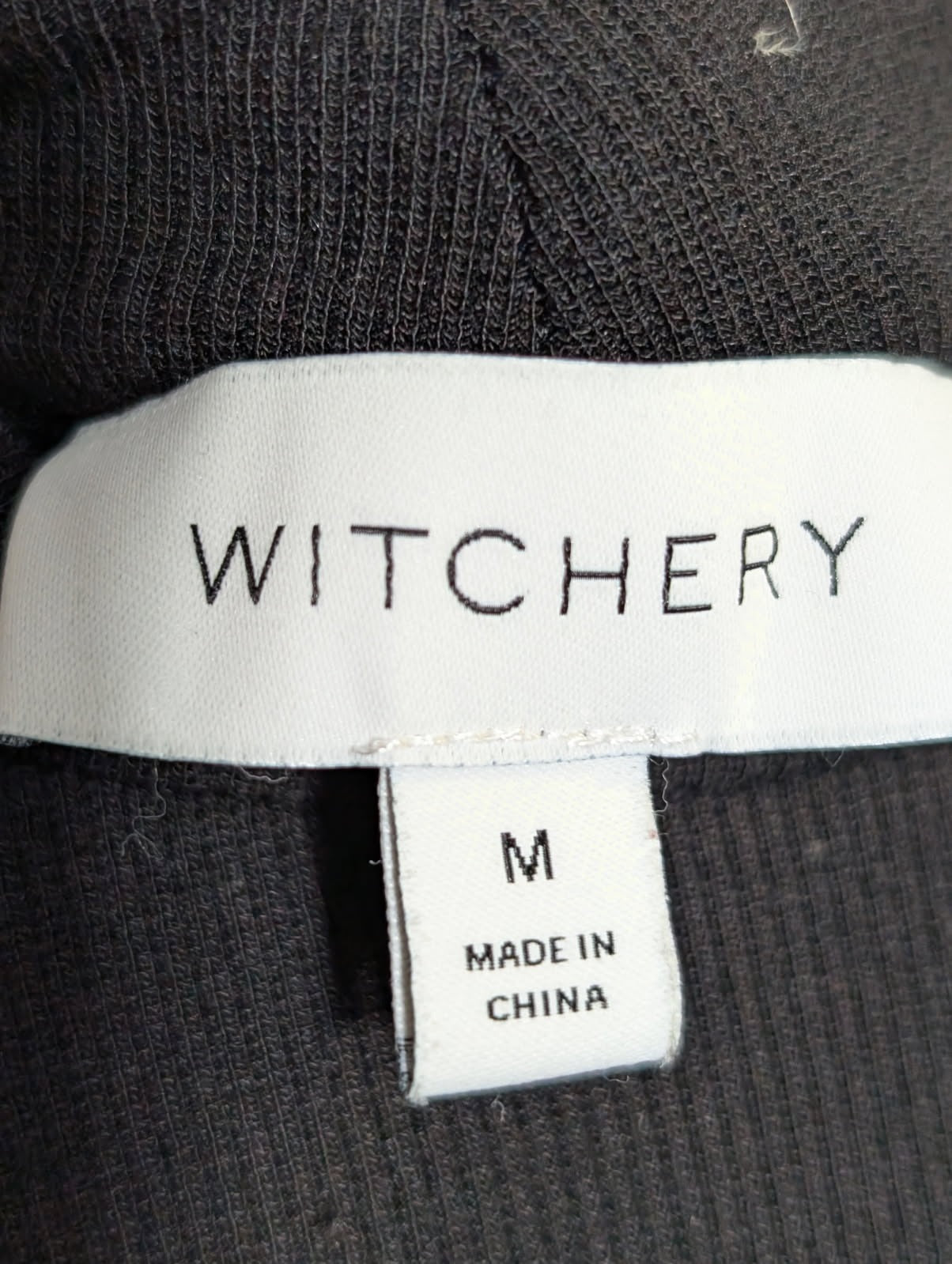 Witchery Ribbed Mock Neck Long Sleeve Top - Black Size M - Image 7
