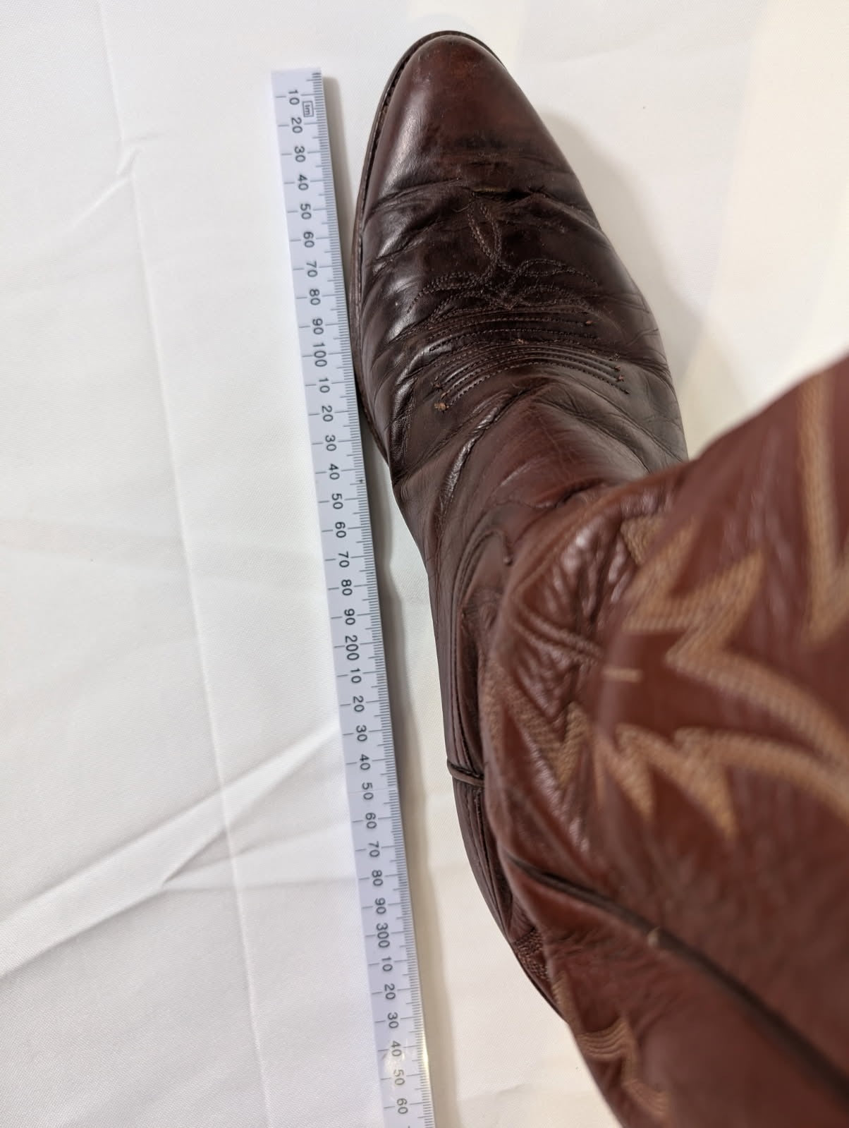 Justin Western Cowboy Boots Men's Brown Leather Classic Style - Image 9