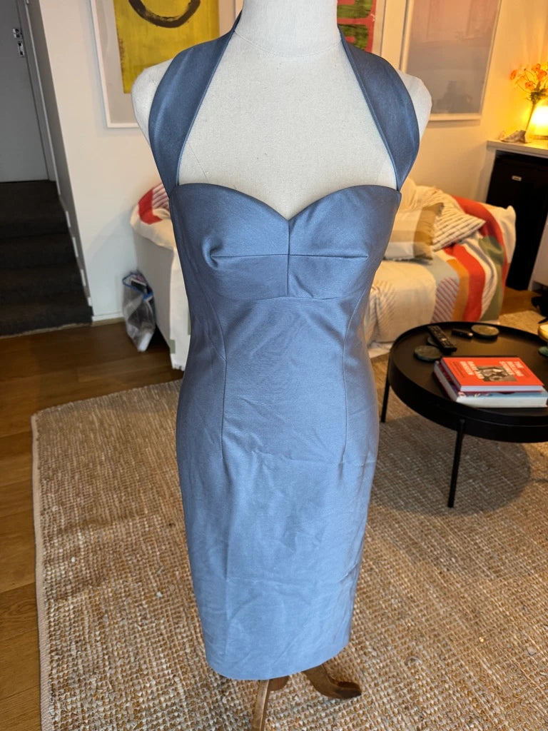 EIK Halter-Neck Dress Blue/Grey - Image 10