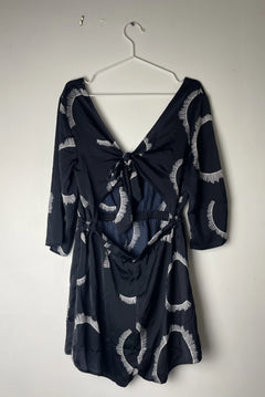 Milkandhoney Navy Blue Sunburst Pattern Cotton Dress Size 12 - Image 3