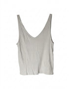 Jac+Jack White Ribbed V-Neck Tank Top - Image 1