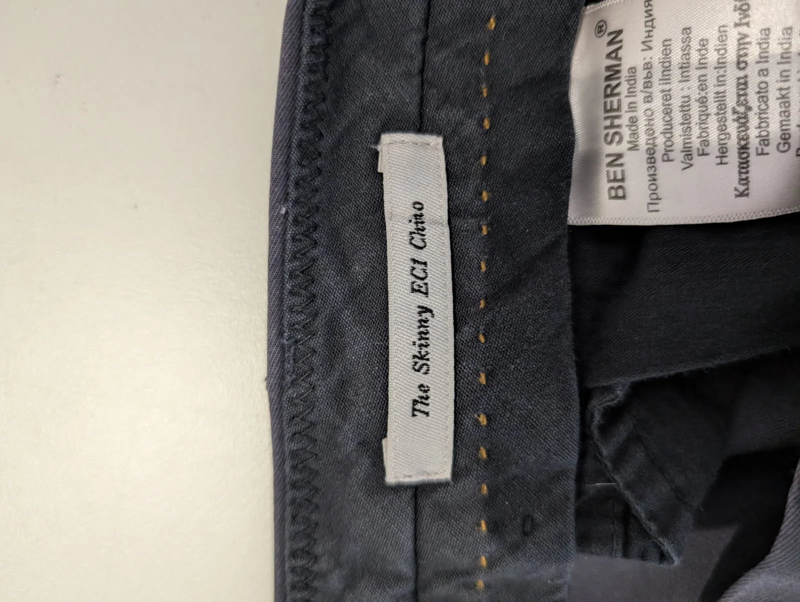 Ben Sherman The Skinny EC1 Chino Pants Navy Size 32 - Image 2