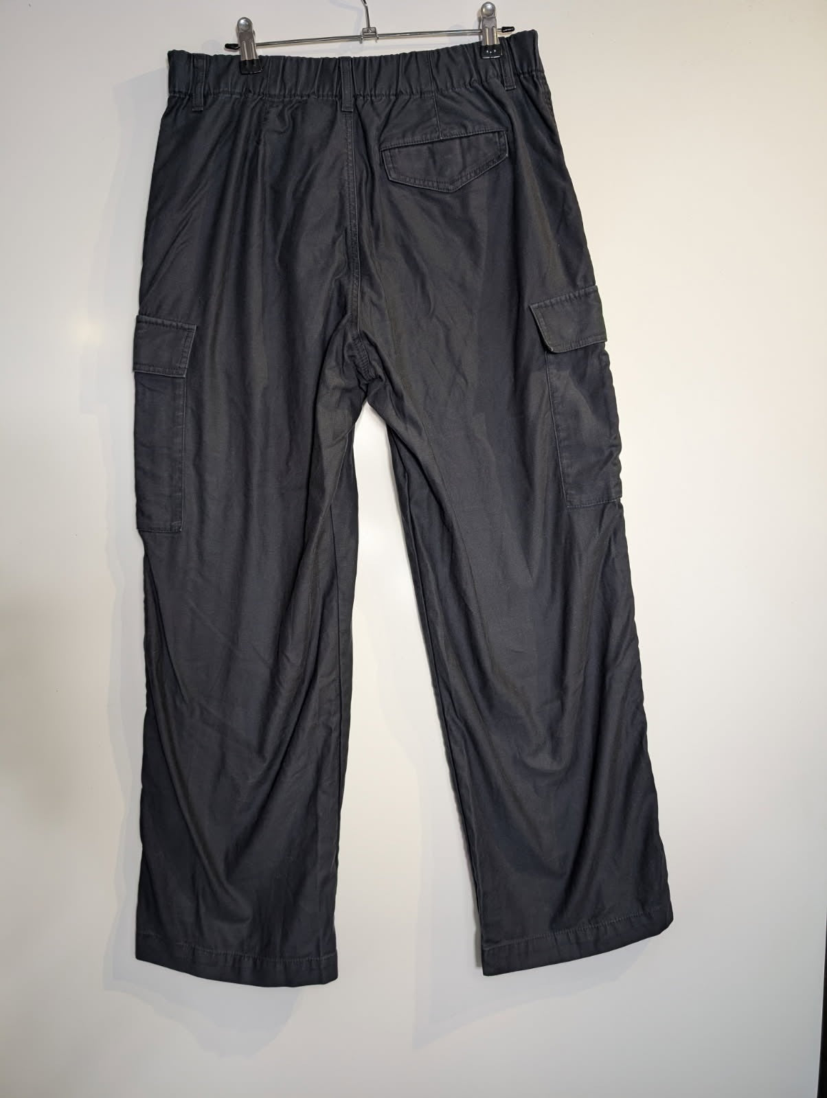 Uniqlo Cargo Pants Black Cotton Utility Trousers Size M - Image 2