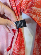 Diane von Furstenberg Julian Mini Wrap Dress Red White Leaf Print Size 4 - Image 2