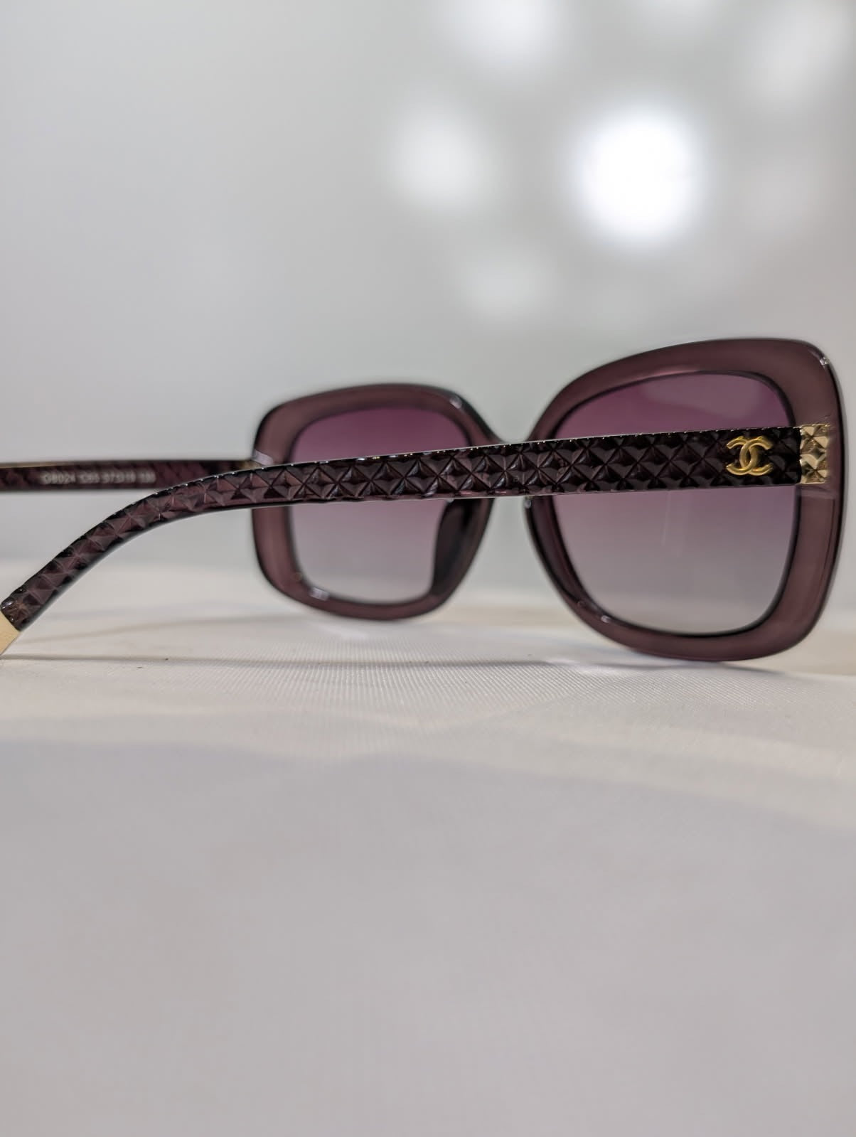 Chanel 54024 C65 Sunglasses Quilted Frame Dark Purple 57-19-138 - Image 2