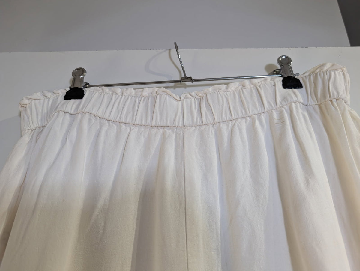Zara Wide-Leg Linen-Blend Trousers White Women's Size L - Image 2