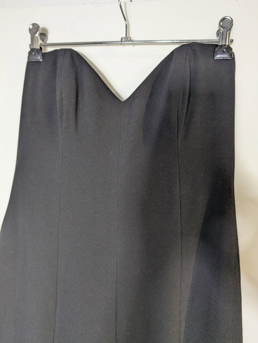 Ginger & Smart Black Strapless Wide-Leg Jumpsuit with Front Slits - Image 2