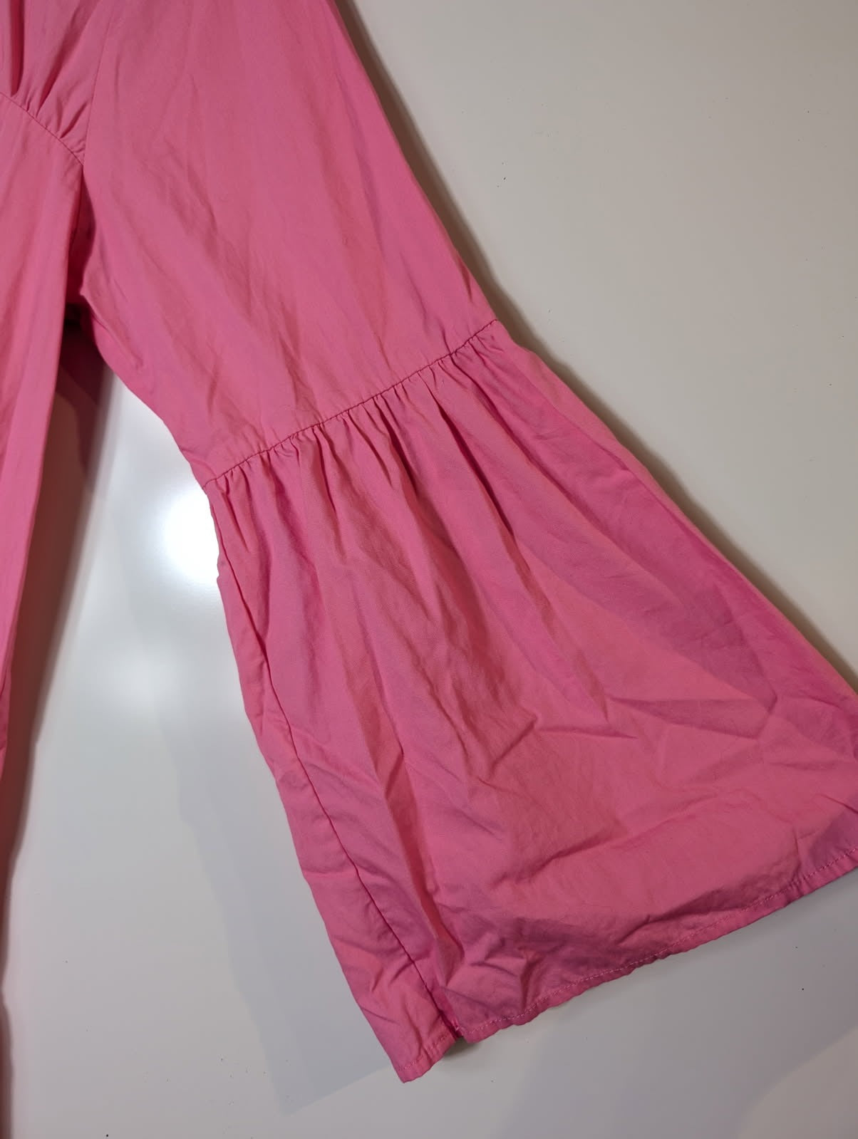 AERE Pink Organic Cotton Poplin Smock Dress - Size 12 - Image 2
