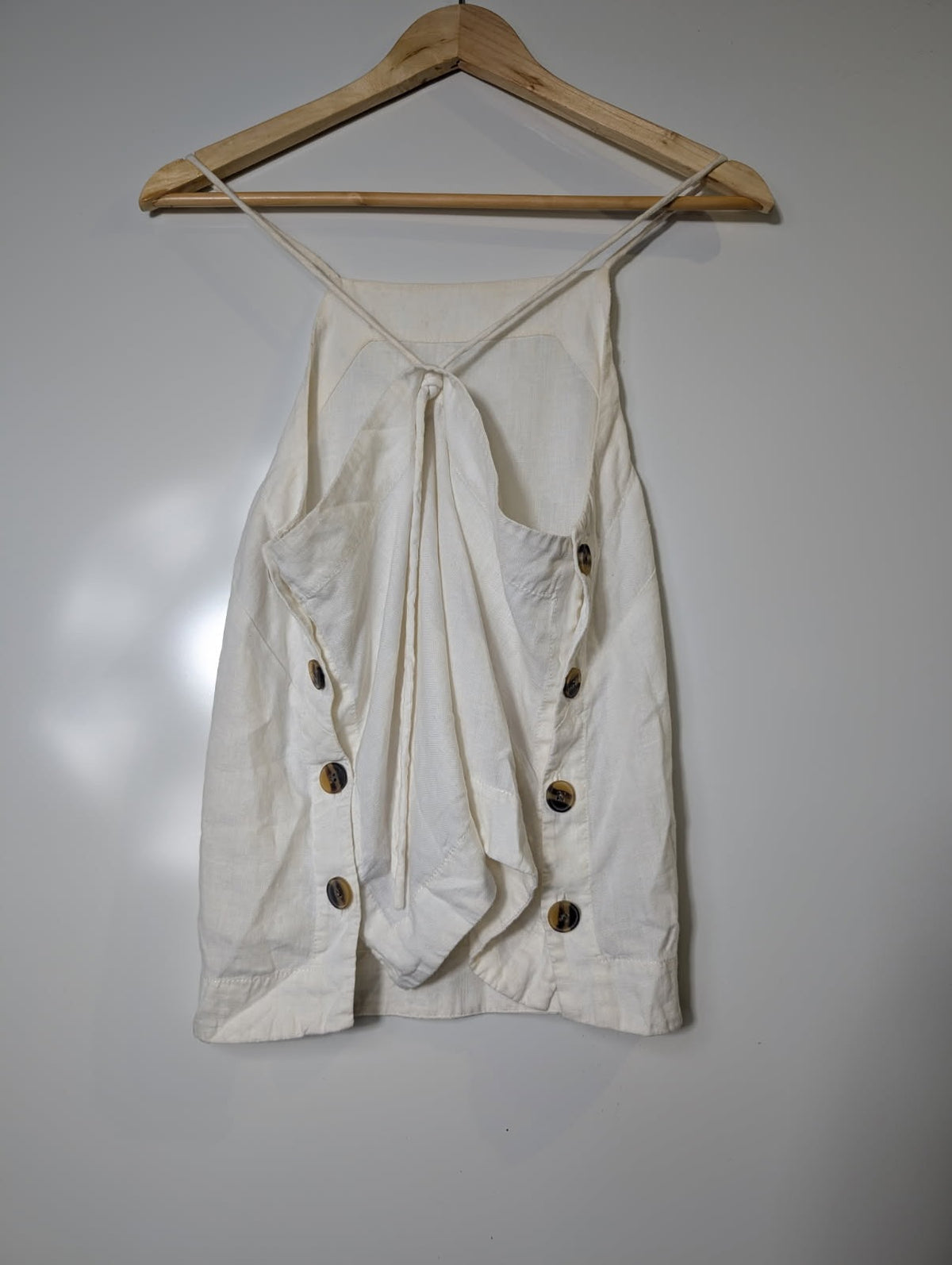 Whistles Linen Blend High Neck Tank Top White Women's UK 10 - Image 2