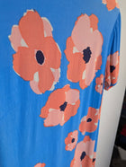Mister Zimi Floral High-Low Dress Blue & Peach Poppy Print - Image 2