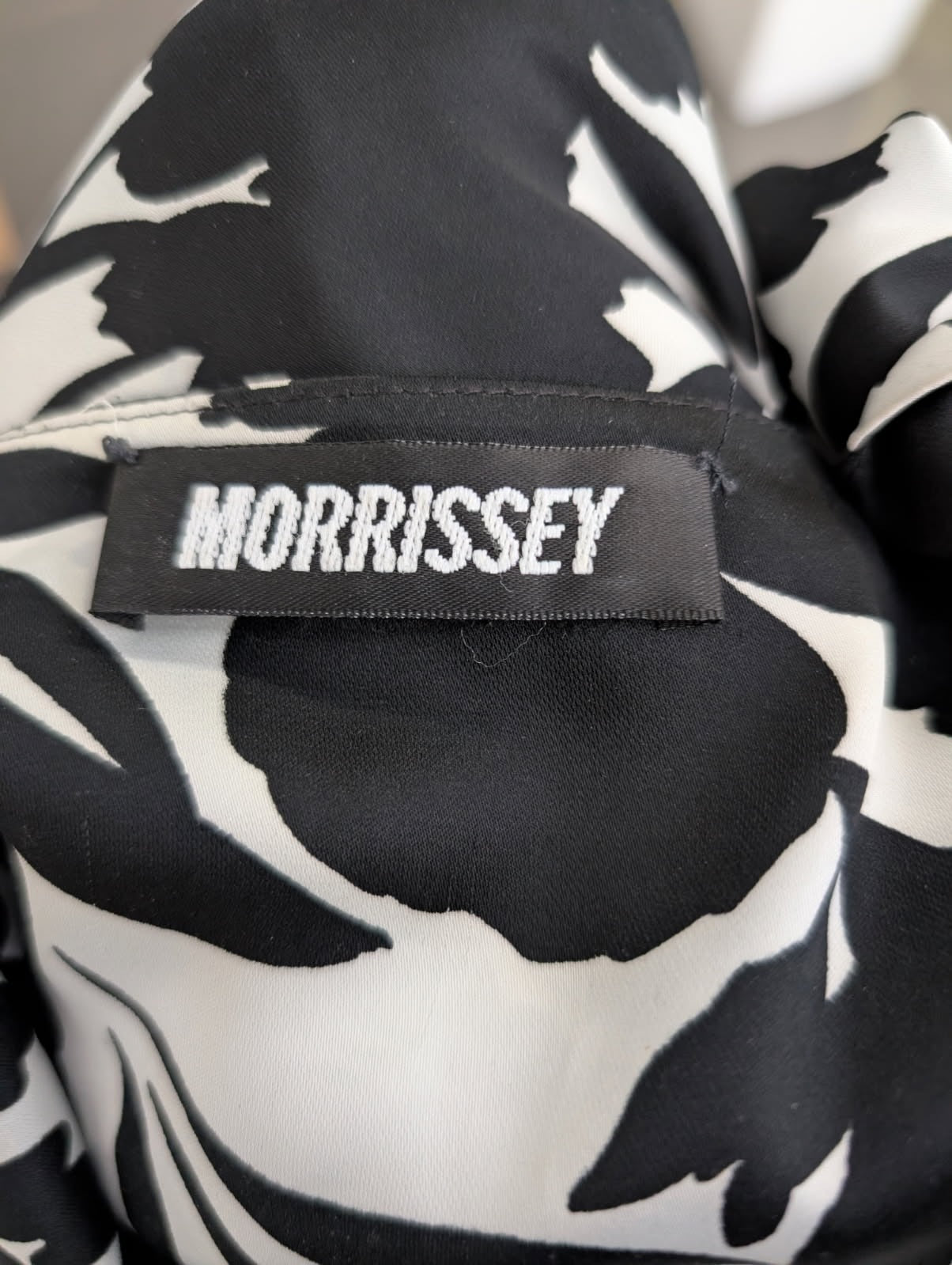 Morrissey Black and White Floral Empire Waist Dress - Image 2