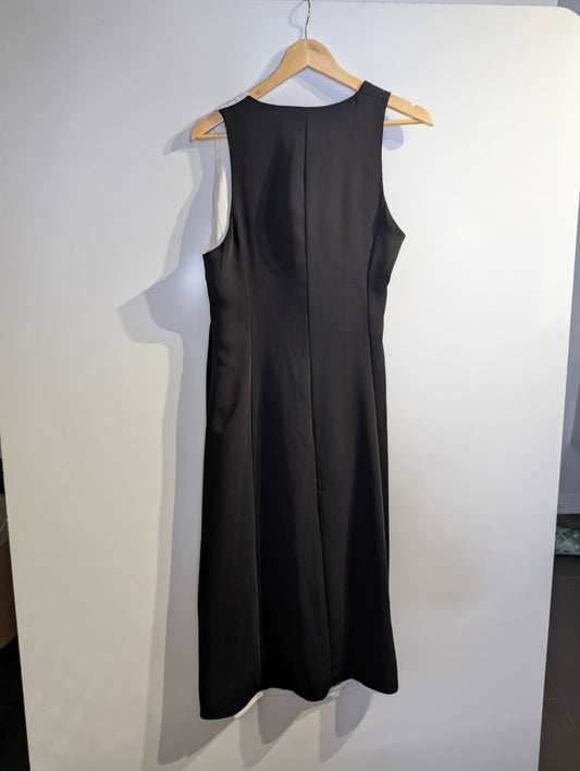 Mango MNG Black and White Colorblock Wrap Dress - Size L - Image 2