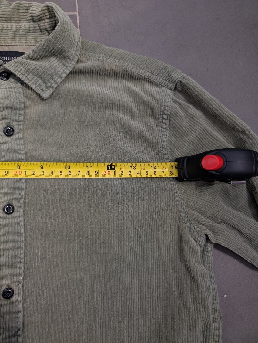Scotch & Soda Men's Olive Green Corduroy Button-Down Shirt - Image 2