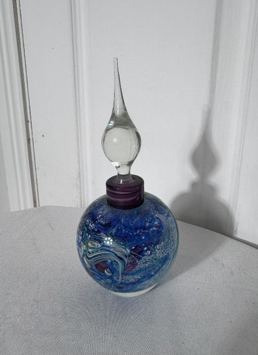 Ogishi Mizuno Studio Art Glass Perfume Bottle - Hand Blown Teardrop Stopper