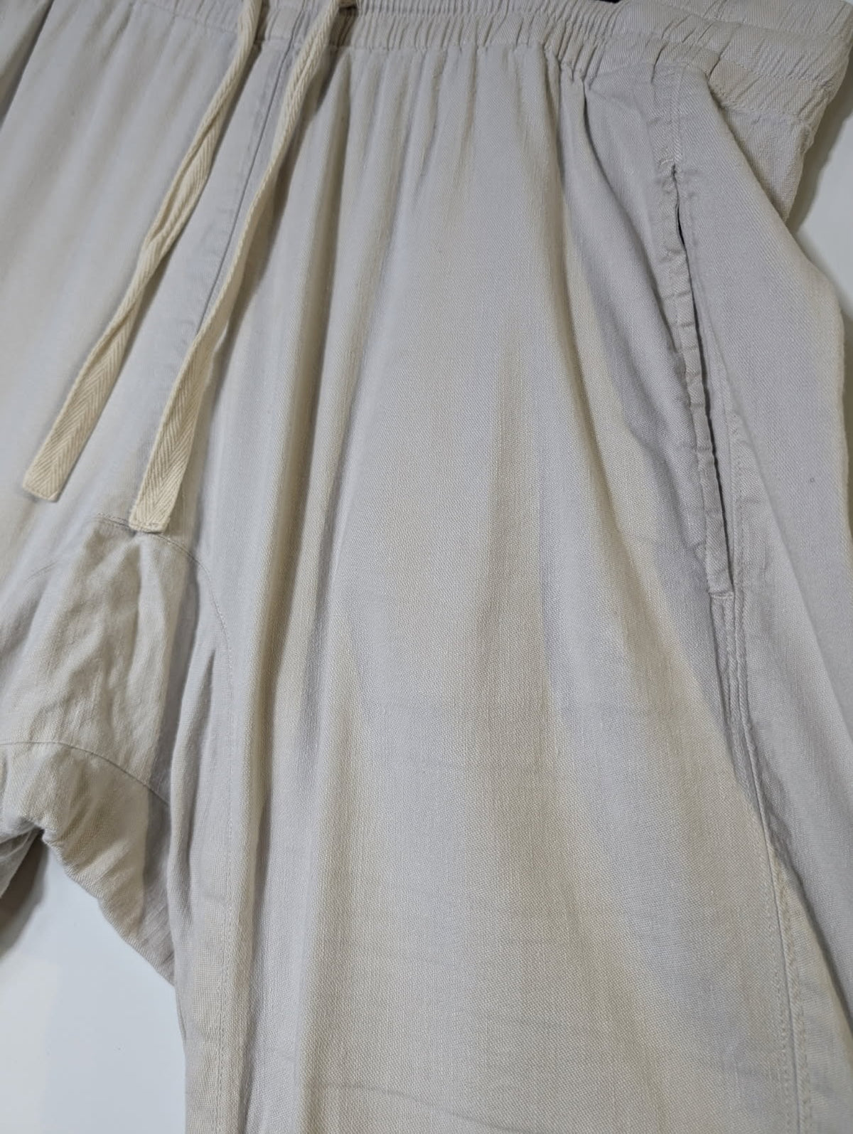 Witchery Linen Blend Drawstring Jogger Pants Beige Women's Size 12 - Image 2