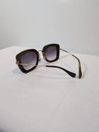 Miu Miu SMU 07O Sunglasses Black Gradient Gold Frame - Image 2