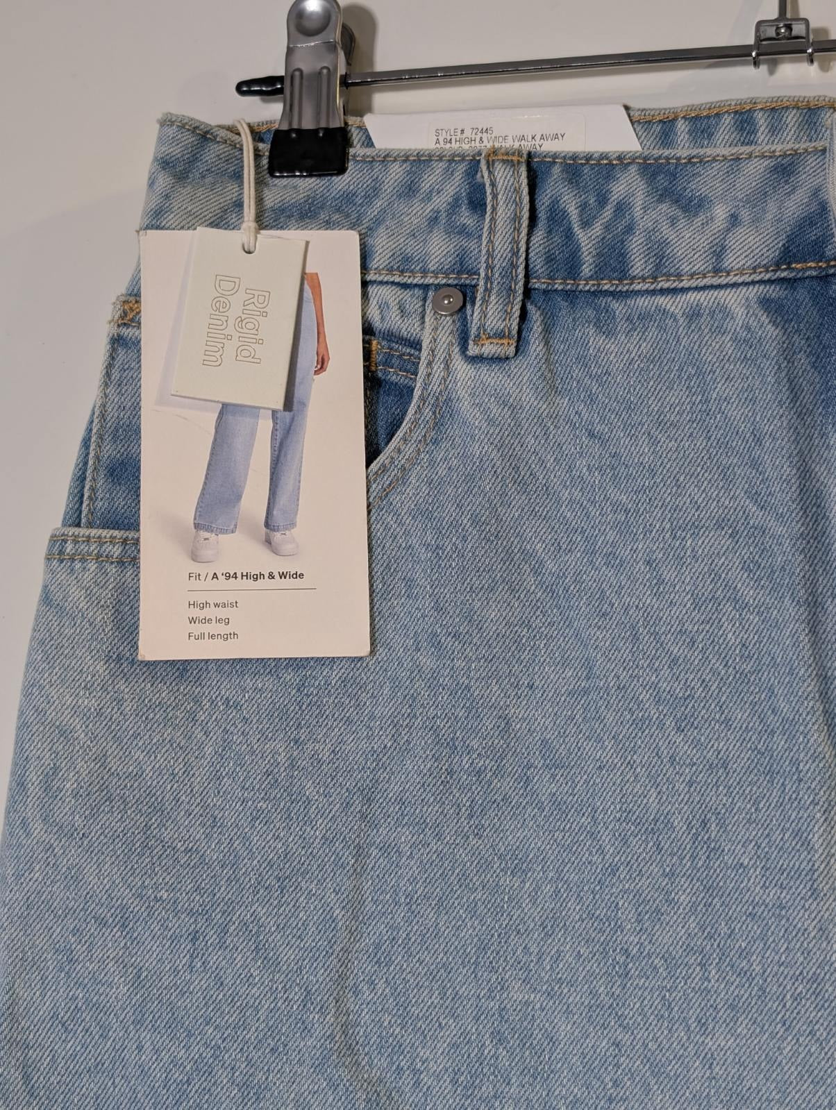 Abrand Jeans A '94 High & Wide Leg Denim Light Blue AU 14 - Image 2