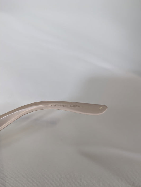 Vintage Yves Saint Laurent YSL Shield Sunglasses - Translucent Brown - Image 2