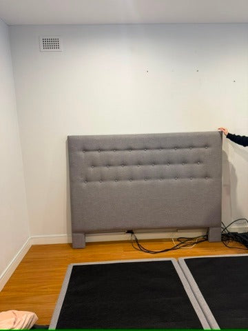 Beds Ahead Upholstered King Bed Base with Headboard Grey - Image 2