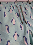 Tom & Teddy Penguin Print Swim Trunks Light Blue Men's Small - Image 2