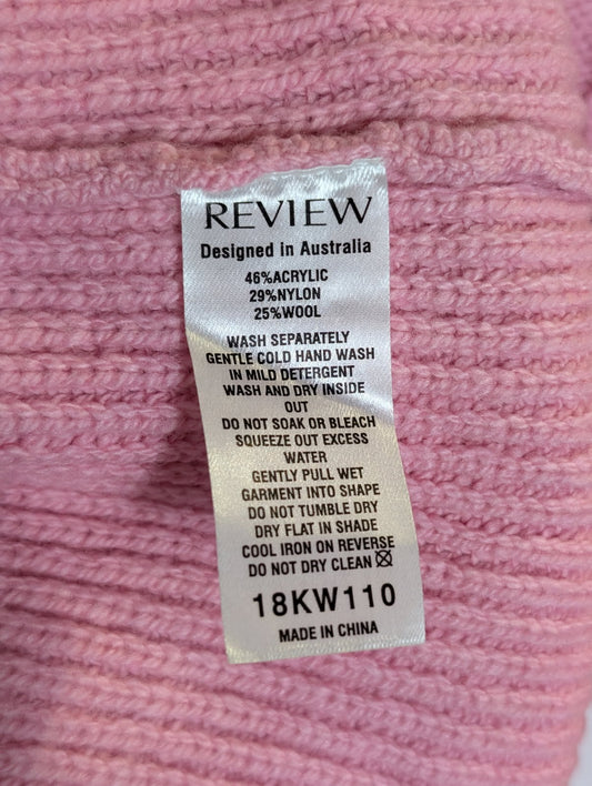 Review Pink Cable Knit Peplum Sweater - Women's Size 8 - Image 2