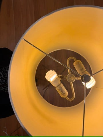 West Elm Mid-Century Modern Tripod Floor Lamp Brass & White - Image 2