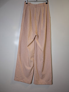 High-Waisted Pleated Wide-Leg Trousers Peach Melange - Image 2