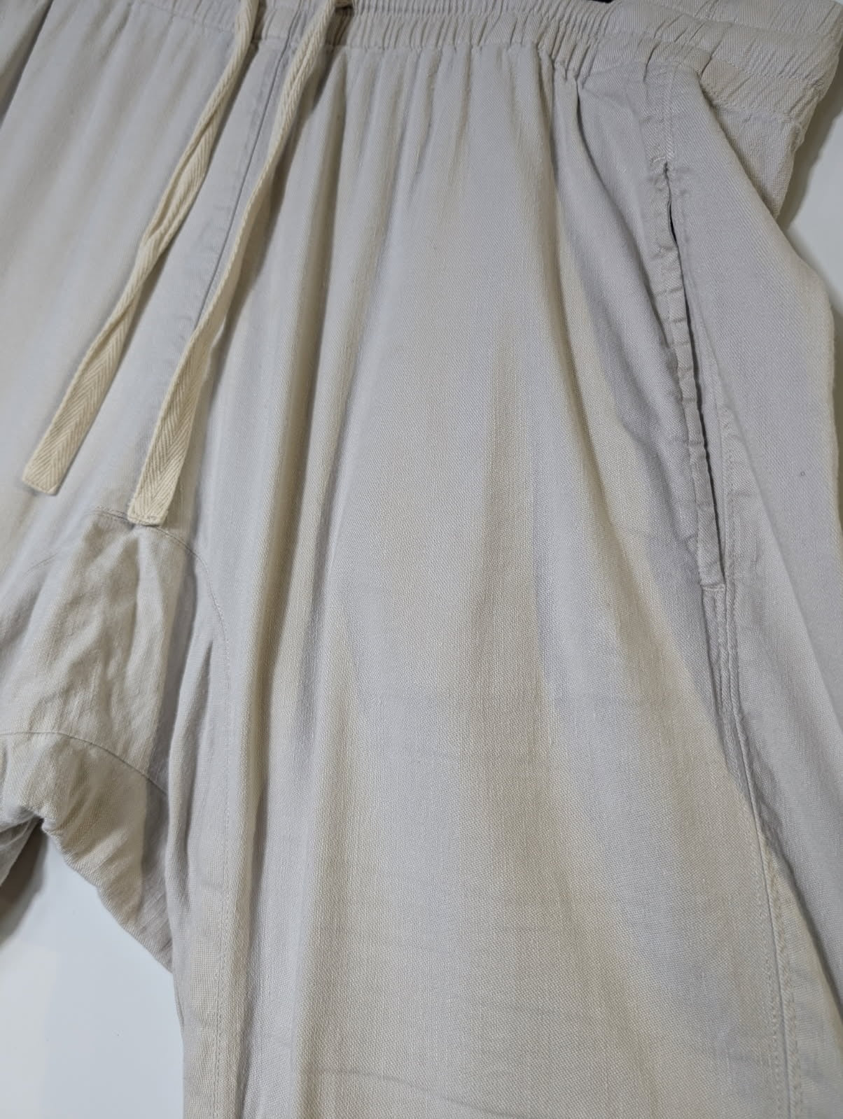 Witchery Linen Blend Drawstring Jogger Pants Beige Women's Size 12 - Image 2