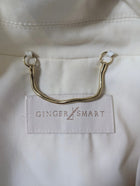 Ginger & Smart Longline Coat Cream With Gold Chain Detail - Image 2