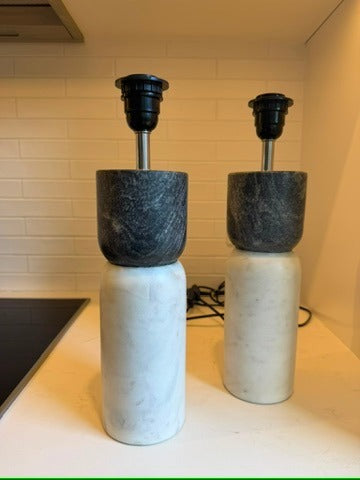 CB2 Tone Marble Table Lamps - Set of 2