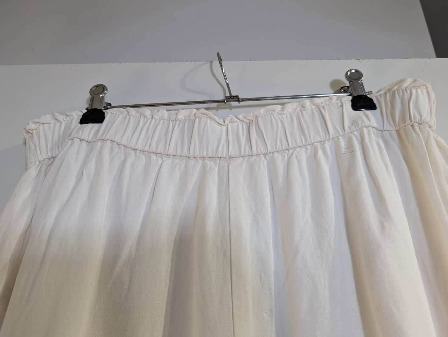 Zara Wide-Leg Linen-Blend Trousers White Women's Size L - Image 2