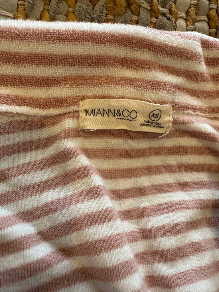 Miann & Co Women's Striped Terry Cloth Hooded Cover-Up Dress - Size XS - Image 2