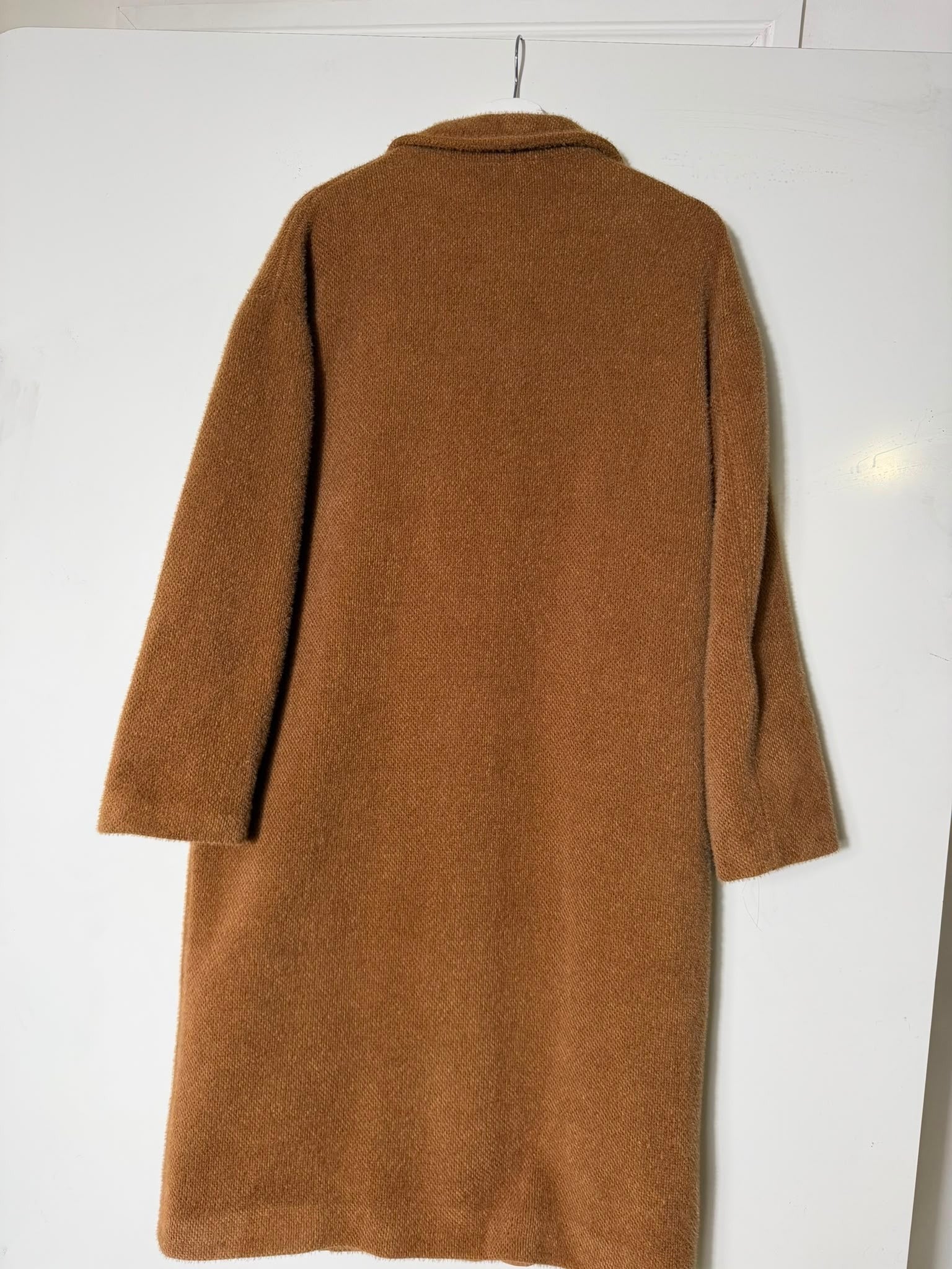 Lauren Vidal Billie Long Coat Camel Double-Breasted Teddy FR 44 - Image 2